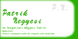 patrik negyesi business card